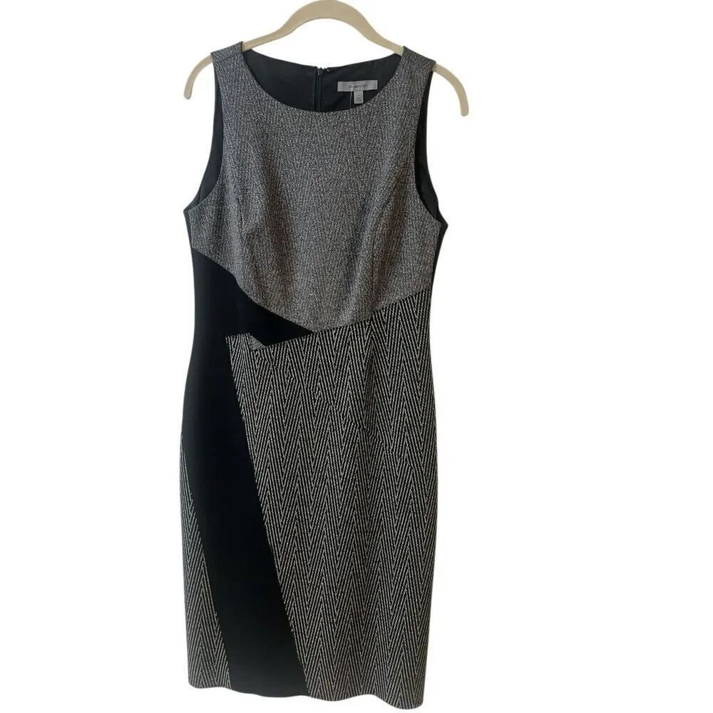 Classiques entier mixed fabric dress blacks & grays sz 12